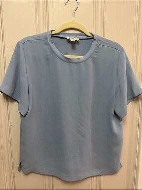 Open Edit Blue Short Sleeve Blouse Top Size Small Nordstrom